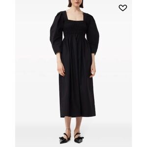 GANNI shirred midi dress